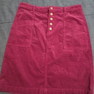 Pilcro and the Letterpress Pink Corduroy Mini Skirt